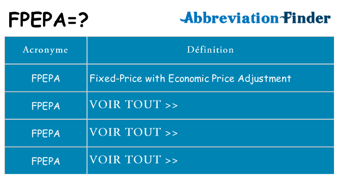 Ce que signifie le sigle pour fpepa