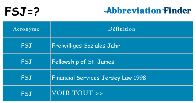 Ce que signifie le sigle pour fsj