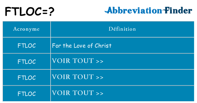 Ce que signifie le sigle pour ftloc