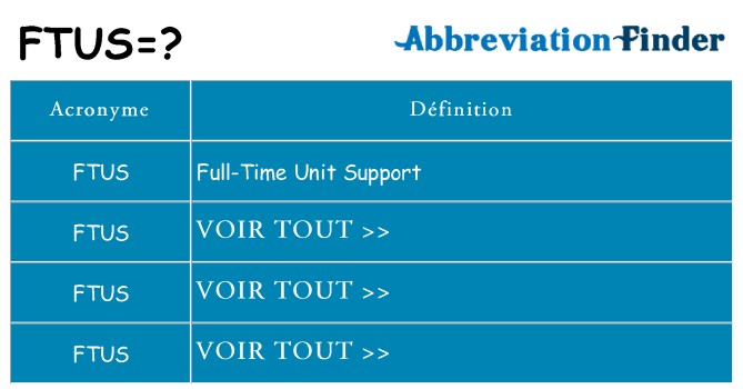 Ce que signifie le sigle pour ftus