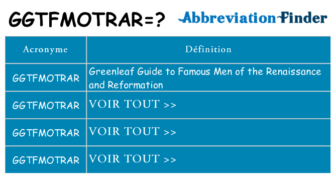 Ce que signifie le sigle pour ggtfmotrar