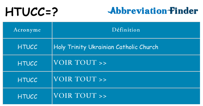 Ce que signifie le sigle pour htucc