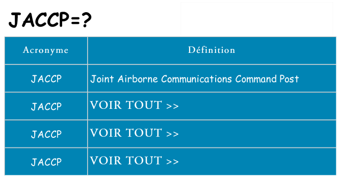 Ce que signifie le sigle pour jaccp