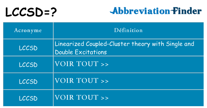 Ce que signifie le sigle pour lccsd