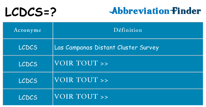 Ce que signifie le sigle pour lcdcs