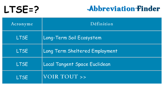 Ce que signifie le sigle pour ltse