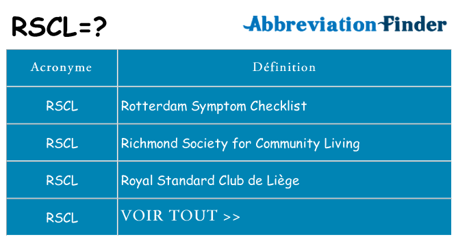 Ce que signifie le sigle pour rscl