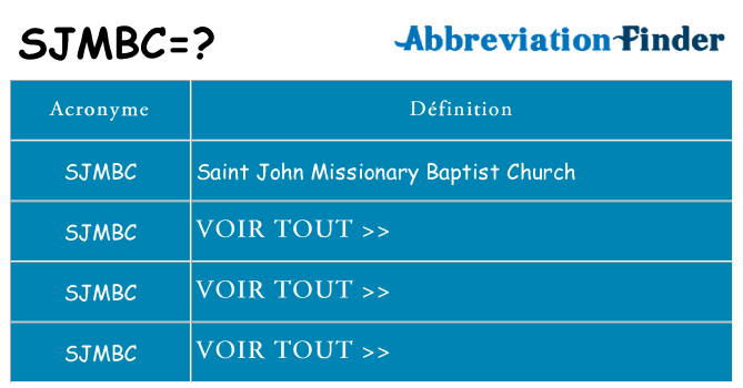 Ce que signifie le sigle pour sjmbc