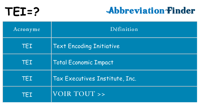 Ce que signifie le sigle pour tei