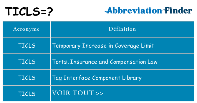 Ce que signifie le sigle pour ticls