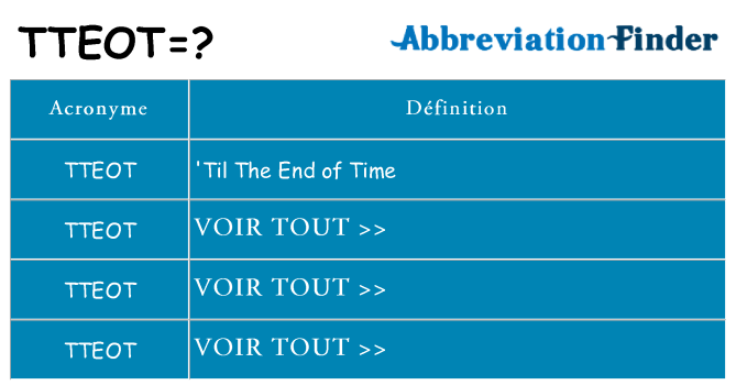Ce que signifie le sigle pour tteot