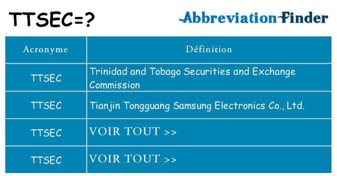 Ce que signifie le sigle pour ttsec