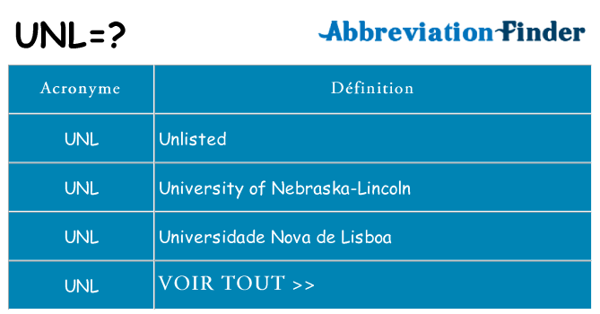 Ce que signifie le sigle pour unl
