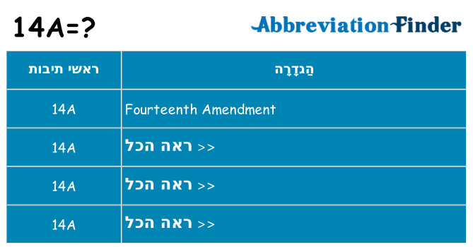 מה הפירוש 14a