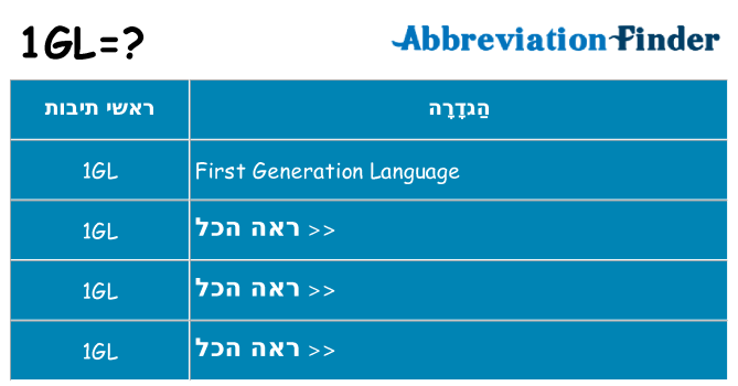 מה הפירוש 1gl