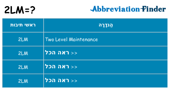 מה הפירוש 2lm