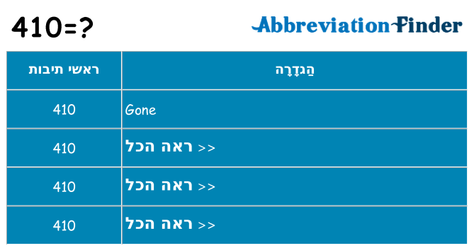 מה הפירוש 410