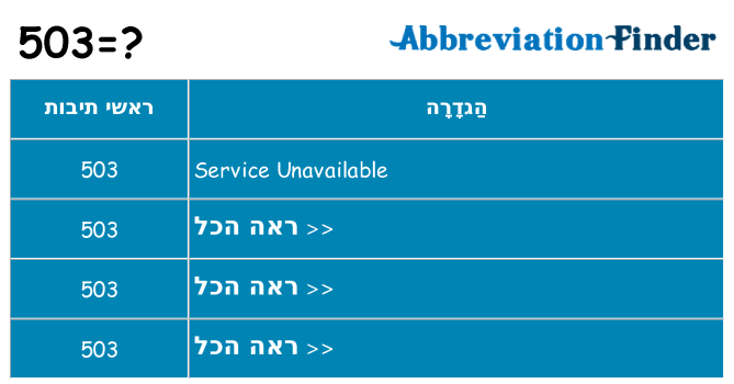 מה הפירוש 503