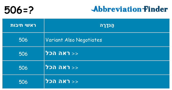 מה הפירוש 506