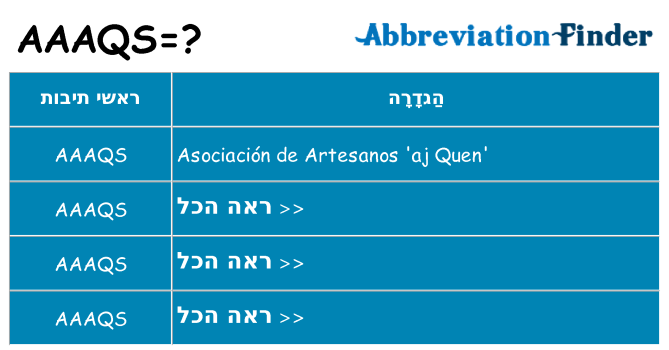 מה הפירוש aaaqs