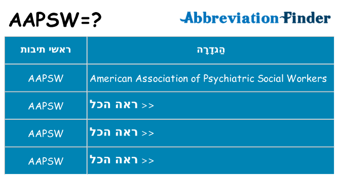 מה הפירוש aapsw