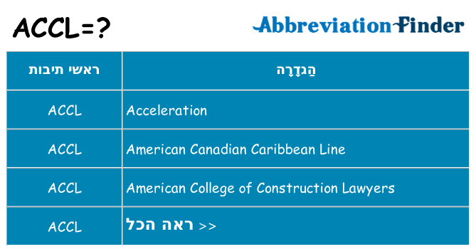מה הפירוש accl