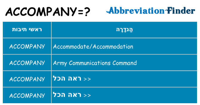 מה הפירוש accompany