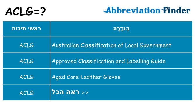 מה הפירוש aclg
