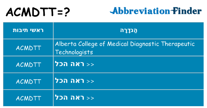 מה הפירוש acmdtt