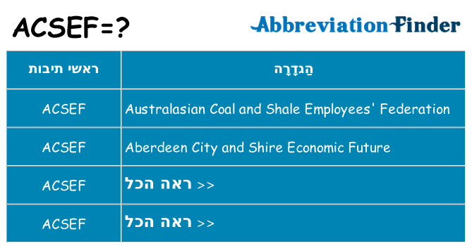 מה הפירוש acsef