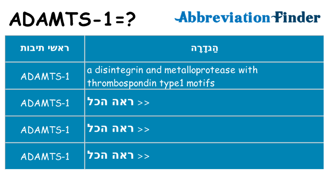 מה הפירוש adamts-1