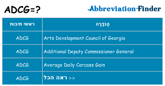 מה הפירוש adcg