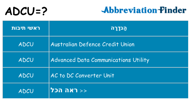 מה הפירוש adcu