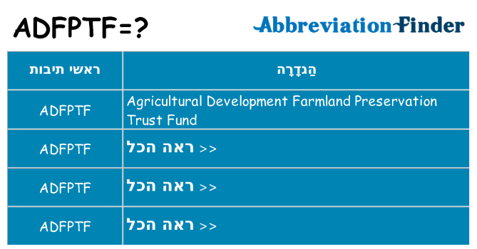 מה הפירוש adfptf