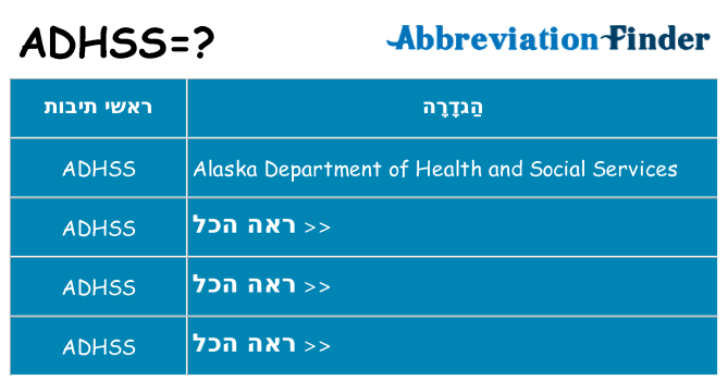 מה הפירוש adhss