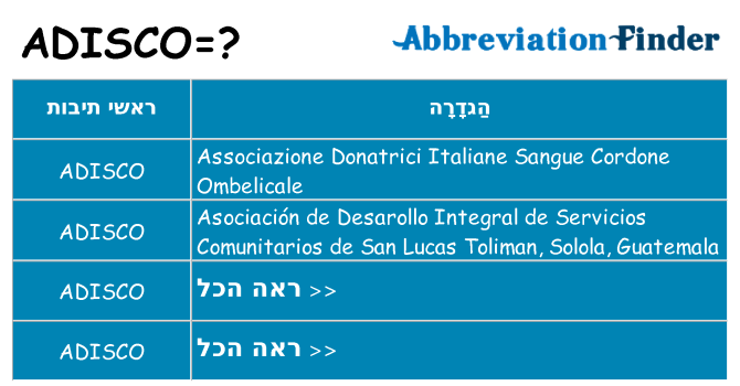 מה הפירוש adisco