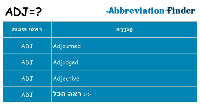 מה הפירוש adj