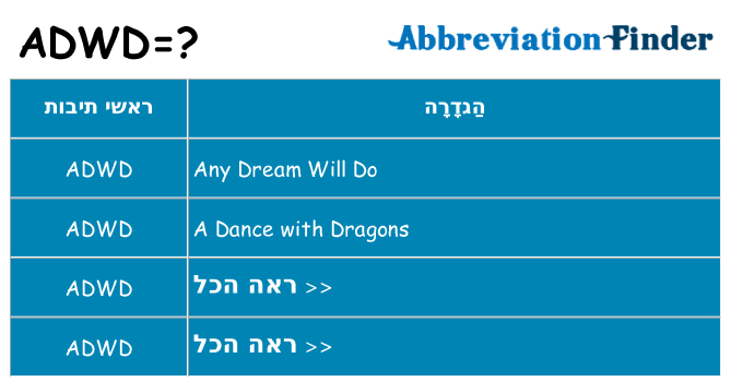 מה הפירוש adwd