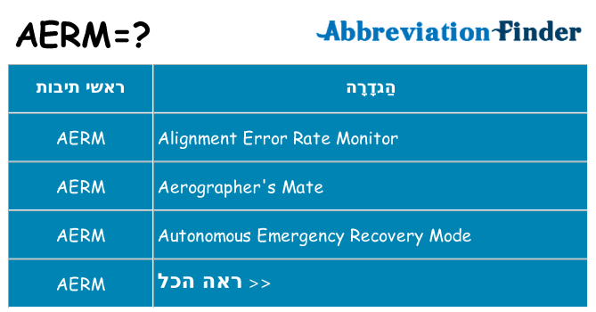 מה הפירוש aerm