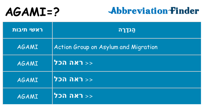 מה הפירוש agami