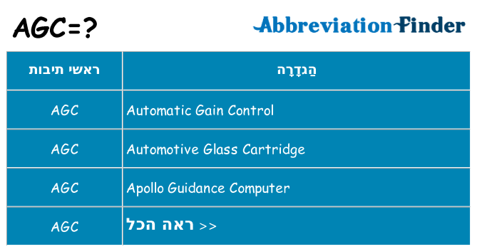 מה הפירוש agc