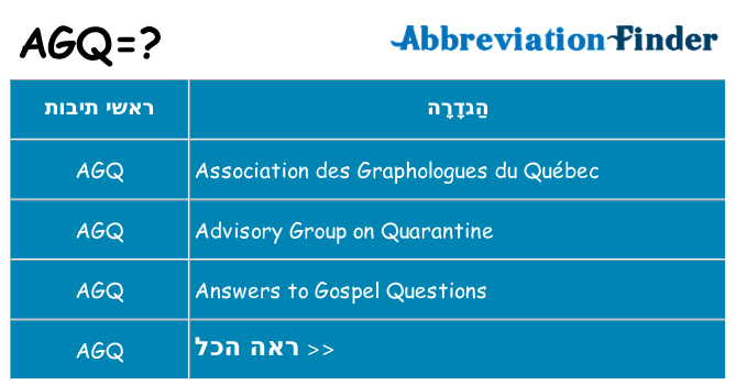 מה הפירוש agq
