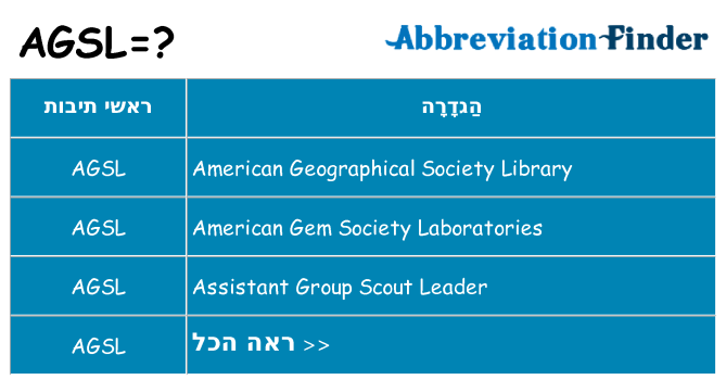 מה הפירוש agsl