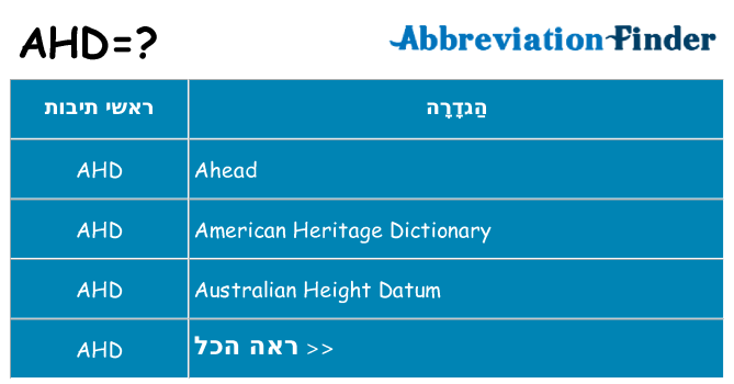 מה הפירוש ahd