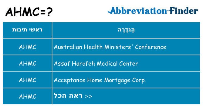מה הפירוש ahmc
