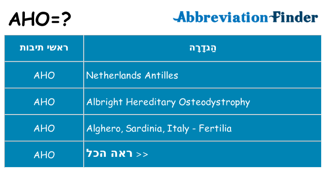 מה הפירוש aho