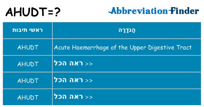 מה הפירוש ahudt