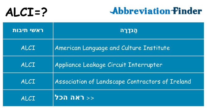 מה הפירוש alci