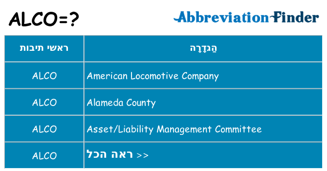 מה הפירוש alco