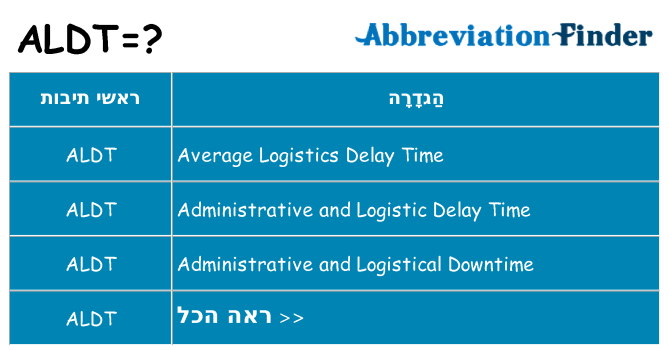 מה הפירוש aldt